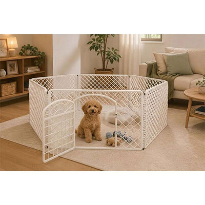 PetButik Pet Butik Plastik Köpek Oyun Bahçesi Çiti 6'lı Panel 90x60 Cm 