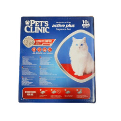 Pet's Clinic Aktif Karbonlu Tozsuz Kutulu Bentonit Kedi Kumu 10 Lt - Thumbnail