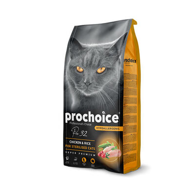 Pro Choice 32 Sterilised Tavuklu ve Pirinçli Kısırlaştırılmış Kedi Maması 2 Kg 