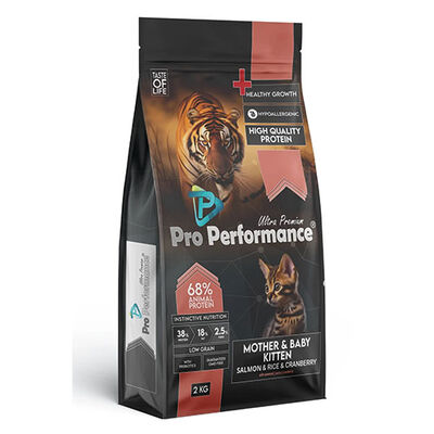 Pro Performance Mother Baby Kitten Somonlu ve Pirinçli Anne Yavru Kedi Maması 2 Kg 
