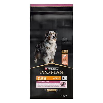 Pro Plan Medium Large Senior Sensitive Skin Somonlu ve Pirinçli Orta ve Büyük Irk Yaşlı Köpek Maması 14 Kg 