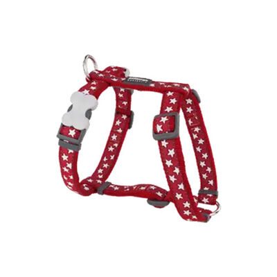 Reddingo Kırmızı Üzerine Beyaz Yıldızlı Köpek Göğüs Tasması Medium 20 Mm 