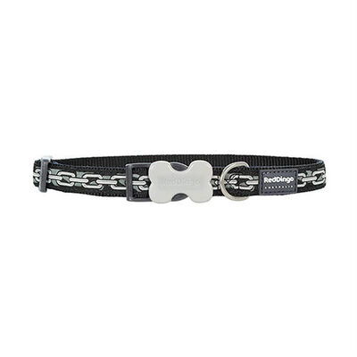 Reddingo Zincir Desenli Siyah Köpek Boyun Tasması Small 15 Mm 24 -36 Cm 