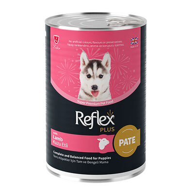Reflex Plus Pate İçinde Et Parçacıklı Kuzu Etli Yavru Köpek Konservesi 12 Adet 395 Gr 