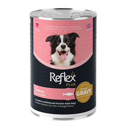 Reflex Plus - Reflex Plus Sos İçinde Et Parçacıklı Somonlu Yetişkin Köpek Konservesi 12 Adet 400 Gr 