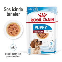 Royal Canin Medium Puppy Gravy Yavru Köpek Konservesi 10 Adet 140 Gr - Thumbnail