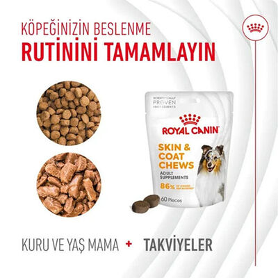 Royal Canin Skin Coat Chews Deri ve Tüy Sağlığını Destekleyen Yetişkin Köpek Ödül Maması 240 Gr 