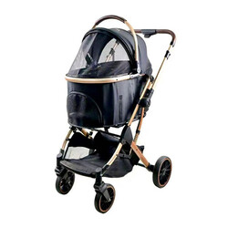 Royalist - Royalist BC2-G Katlanabilir Kedi Köpek Arabası Siyah 75x48x102 Cm 
