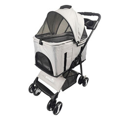 Royalist - Royalist DTC-804FK Katlanabilir Kedi Köpek Taşıma Arabası Gri 70x47x100 Cm 