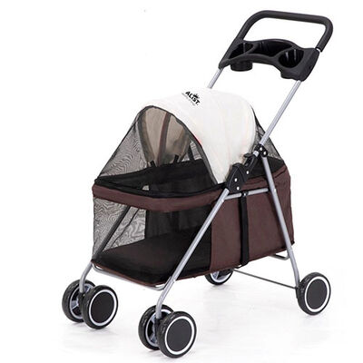 Royalist DTC-807 Katlanabilir Kedi Köpek Arabası Kahverengi 80x50x103 Cm 