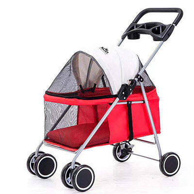 Royalist DTC-807 Katlanabilir Kedi Köpek Arabası Kırmızı 80x50x103 Cm 