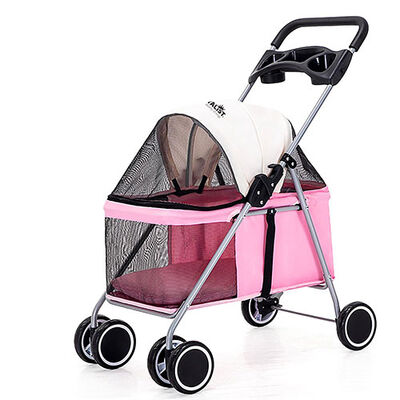 Royalist DTC-807 Katlanabilir Kedi Köpek Arabası Pembe 80x50x103 Cm 