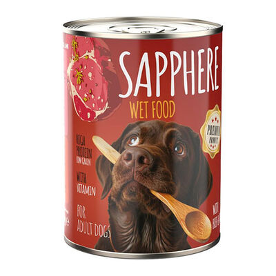 Sapphere Kırmızı Etli Yetişkin Köpek Konservesi 12 Adet 400 Gr 