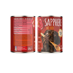 Sapphere Kırmızı Etli Yetişkin Köpek Konservesi 12 Adet 400 Gr - Thumbnail