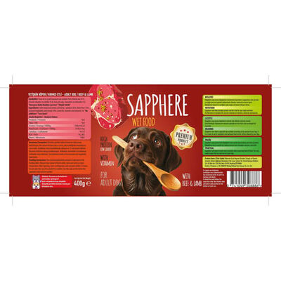 Sapphere Kırmızı Etli Yetişkin Köpek Konservesi 400 Gr 
