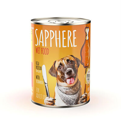 Sapphere Kümes Hayvanlı Yetişkin Köpek Konservesi 24 Adet 400 Gr 