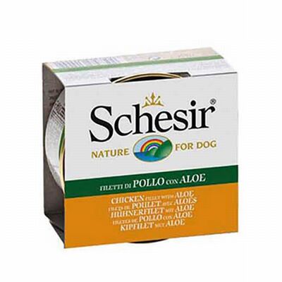Schesir Tavuklu ve Aloe Veralı Jelly Yetişkin Köpek Konservesi 6 Adet 150 Gr 