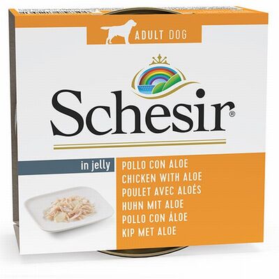 Schesir Tavuklu ve Aloe Veralı Jelly Yetişkin Köpek Konservesi 150 Gr 