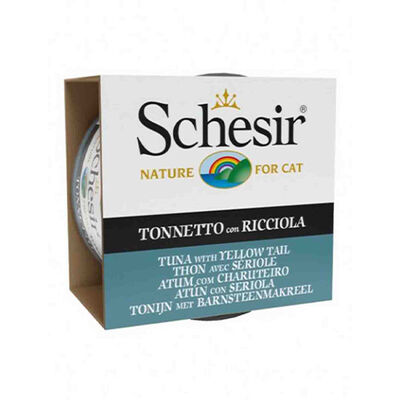 Schesir Ton Balığı ve Sarı Kuyruk Balıklı Jöleli Yetişkin Kedi Konservesi 85 Gr 