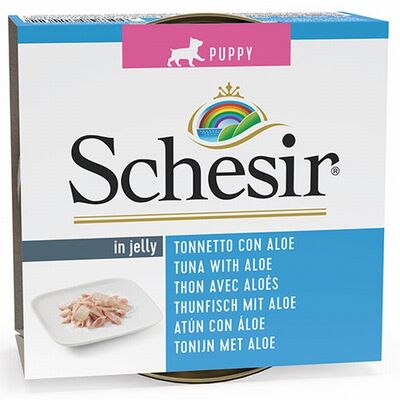 Schesir Ton Balıklı ve Aloe Veralı Jelly Yavru Köpek Konservesi 150 Gr 