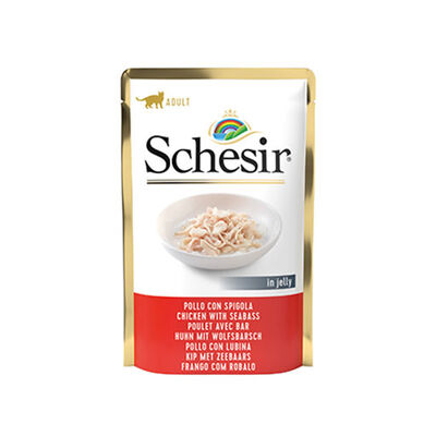Schesir Pouch Tavuklu ve Levrekli Yetişkin Kedi Konservesi 100 Gr 