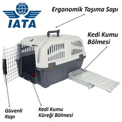 Skudo-3 Tuvaletli Kedi Seyahat Taşıma Çantası 60x40x39 Cm - Thumbnail