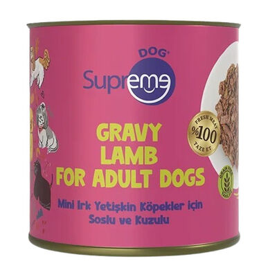 Supreme Dog Sos İçinde Kuzulu Mini Irk Yetişkin Köpek Konservesi 200 Gr 