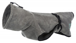 Trixie - Trixie Havlu Köpek Bornozu Medium 50 Cm Gri