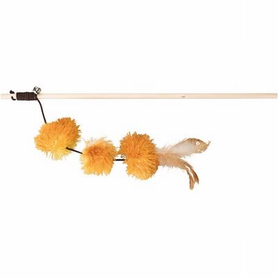 Trixie Peluş Pompom Top Valerianlı Kedi Olta Oyuncağı 40 Cm 