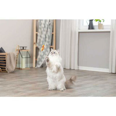 Trixie Kedi Otlu Peluş Balık Kedi Oltası 46 Cm 