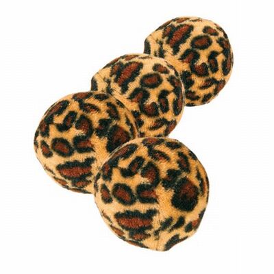 Trixie Leopar Desenli Top Kedi Oyuncağı 4'lü 4 Cm 