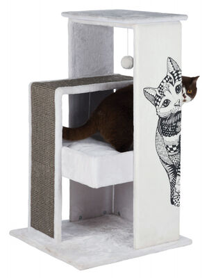 Trixie Kedi Tırmalama ve Oyun Evi 101 Cm Beyaz Gri