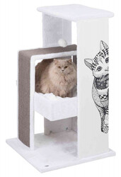 Trixie Kedi Tırmalama ve Oyun Evi 101 Cm Beyaz Gri - Thumbnail