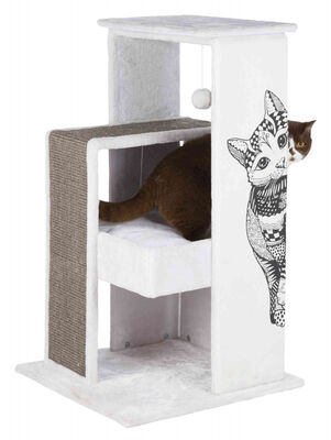 Trixie Kedi Tırmalama ve Oyun Evi 101 Cm Beyaz Gri