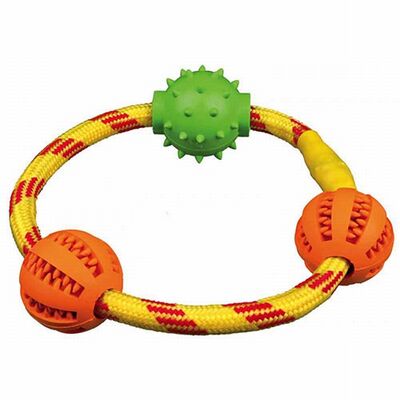 Trixie İpli Kauçuk Toplu Köpek Oyuncağı 20 Cm 
