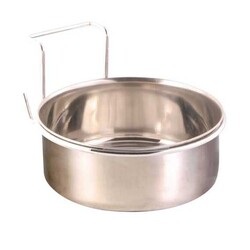 Trixie - Trixie Paslanmaz Askılı Papağan Yem Kabı 9 Cm 300 Ml
