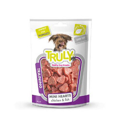 Truly - Truly Training Kalp Şeklinde Tavuklu ve Balıklı Yumuşak Yavru Köpek Ödülü 90 Gr