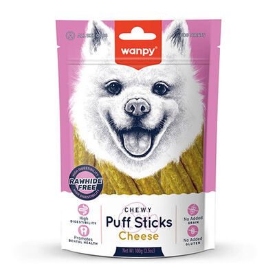 Wanpy Chewy Puff Sticks Tatlı Peynirli Tahılsız Köpek Ödülü 100 Gr 