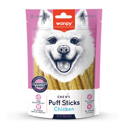 Wanpy - Wanpy Chewy Puff Sticks Tavuklu Tahılsız Köpek Ödülü 100 Gr 