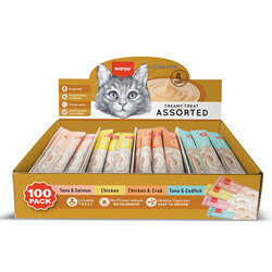 Wanpy Karışık 4 Lezzetli Krema Kedi Ödülü 100x14 Gr - Thumbnail