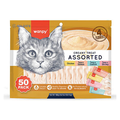 Wanpy Karışık 4 Lezzetli Krema Kedi Ödülü 50x14 Gr 