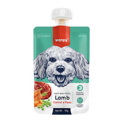 Wanpy - Wanpy Kuzu Etli ve Havuçlu Ezme Köpek Ödülü 10 Adet 90 Gr 