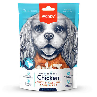 Wanpy Oven Roasted Tavuk Sargılı Kalsiyum Takviyeli Köpek Ödülü 100 Gr 