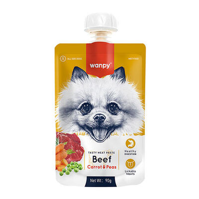 Wanpy Sığır Etli ve Havuçlu Ezme Köpek Ödülü 10 Adet 90 Gr 