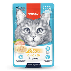 Wanpy - Wanpy Stew Sos İçinde Tavuklu Yetişkin Kedi Konservesi 70 Gr 