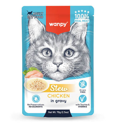 Wanpy Stew Sos İçinde Tavuklu Yetişkin Kedi Konservesi 70 Gr 