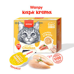 Wanpy - Wanpy Tavuklu Kaşık Krema Kedi Ödül Maması 10x16 Gr 