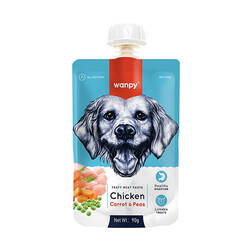 Wanpy - Wanpy Tavuklu ve Havuçlu Ezme Köpek Ödülü 10 Adet 90 Gr 