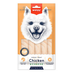 Wanpy Tavuklu ve Peynirli Krema Köpek Ödülü 5x14 Gr - Thumbnail