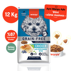 Wanpy - Wanpy With Oven Baked Bites Tavuklu Tahılsız Yavru Köpek Maması 12 Kg 